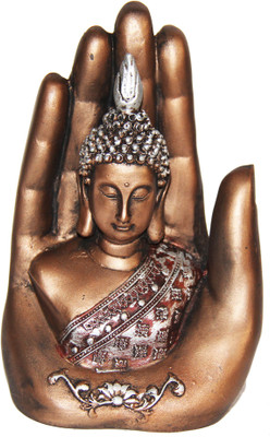 Handivilla Decorative Showpiece - 7 cm(Polyresin, Brown, Silver)