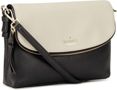 Kate Spade Women Casual Black, Beige Leatherette Sling Bag, Beige;black