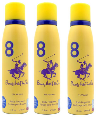 Beverly Hills Polo Club Sport No 8 Perfume Body Spray Combo Pack of 3 (150ml each) Perfume Body Spray - For Women(150 ml, Pack of 3)
Beverly Hills Polo Club Sport No 8 Perfume Body Spray Combo Pack of 3 (150ml each) Perfume Body Spray - For Women(150 ml, Pack of 3)