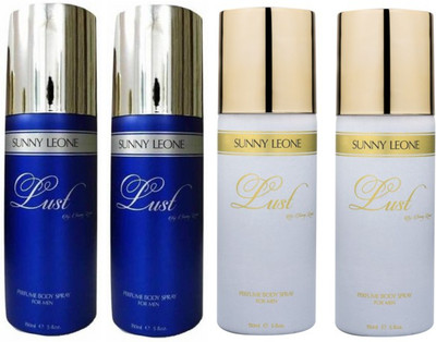 Sunny Leone Two Lust Blue and Two Lust White Perfume Body Spray Combo for Men Perfume Body Spray - For Men(600 ml, Pack of 4)
Sunny Leone Two Lust Blue and Two Lust White Perfume Body Spray Combo for Men Perfume Body Spray - For Men(600 ml, Pack of 4)