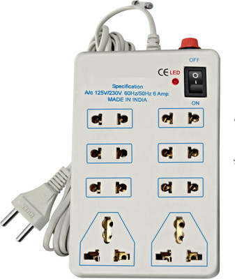 S.Blaze Amazing White Heavy Duty 8 in 1 White Mini Strip / Power Strip / Extension Cord, with On / Off Switch & LED Indicator with 3-4m lengthy wire and Free 1 Amp. Fuse, 6 Two Pin Socket + 2 A Three Pin Socket
S.Blaze Amazing White Heavy Duty 8 in 1 White Mini Strip / Power Strip / Extension Cord, with On / Off Switch & LED Indicator with 3-4m lengthy wire and Free 1 Amp. Fuse, 6 Two Pin Socket + 2 A Three Pin Socket