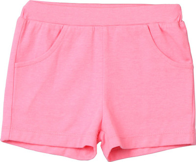 Beebay Short For Girls Casual Solid Cotton(Pink, Pack of 1