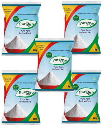 Pure Agro Iodized Salt Iodized Salt(5.0 kg, Pack of 5)