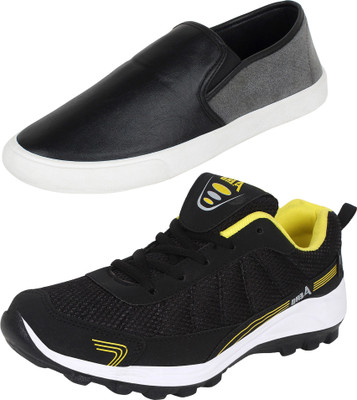 Aero 02 Pair Combo Power Play Running and Canvas Running Shoes For Men(Black, Yellow, Black, Grey
Aero 02 Pair Combo Power Play Running and Canvas Running Shoes For Men(Black, Yellow, Black, Grey