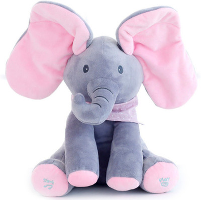 Cherubs Musical Elephant Imported Stuffed Plush - 30 cm(Grey)