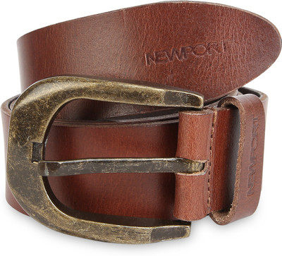 Newport Men Casual Brown Genuine Leather Belt