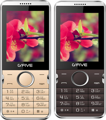 Gfive WP89 Combo of Two Mobile(Champagne Gold, Coffee)