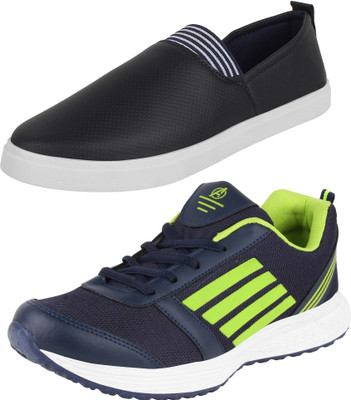 Aero 02 Pair Combo AMG Performance Running and Canvas Sneakers For Men(Navy, Green, Navy, Navy::pgreen::navy