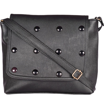 Pocket bazar Women Casual Black PU Sling Bag