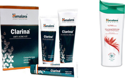 Himalaya Clarina Anti Acne Kit, Dryness Defence Protein Shampoo(Set of 2)