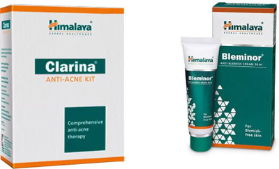 Himalaya Clarina Anti Acne Kit, Bleminor Anti Blemish Cream(Set of 2)