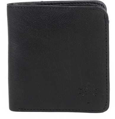 Bacchus Men Black Genuine Leather Wallet(3 Card Slots)