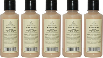 KHADI PURE GRAMODYOG JASMINE & MOGRA BODY WASH-PACK OF 5(1050 ml, Pack of 5)