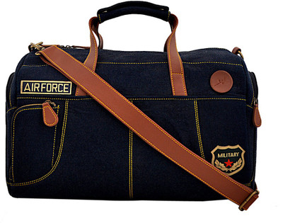 Yelloe (Expandable) Blue Duffle Bag With Big Compartment & Military Design Gym Bag(Blue)