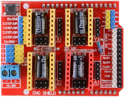 TechWiz CNC Shield V3 Engraving Machine / 3D Printer / A4988 Driver Expansion Board For Arduino Edt-323077 Educational Electronic Hobby Kit
TechWiz CNC Shield V3 Engraving Machine / 3D Printer / A4988 Driver Expansion Board For Arduino Edt-323077 Educational Electronic Hobby Kit