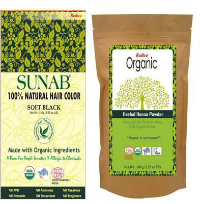 Radico Sunab Organic 100 % Natural Soft Black With 100% Organic Herbal Henna - Combo Pack Hair Color(BLACK)
Radico Sunab Organic 100 % Natural Soft Black With 100% Organic Herbal Henna - Combo Pack Hair Color(BLACK)