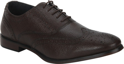 Red Tape Genuine Leather Brogue Lace Up For Men(Brown