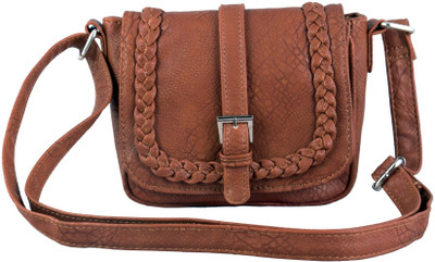 DNZ Women Casual Brown Leatherette Sling Bag 
DNZ Women Casual Brown Leatherette Sling Bag
