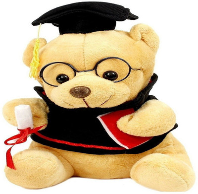 Reyansh Collection Graduate Stuffed Soft Teddy Bear Toy - 15 cm(Brown)