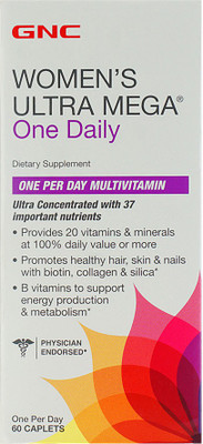GNC Women's Ultra Mega One Daily Multivitamin - For Healthy Hair, Skin and Nail(60 No)
GNC Women's Ultra Mega One Daily Multivitamin - For Healthy Hair, Skin and Nail(60 No)