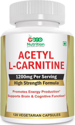 ProNutrition Acetyl L-Carnitine Capsules 1200mg Per Serving - L Carnitine Supplement 120 Vegetarian Capsules(120 No)
ProNutrition Acetyl L-Carnitine Capsules 1200mg Per Serving - L Carnitine Supplement 120 Vegetarian Capsules(120 No)