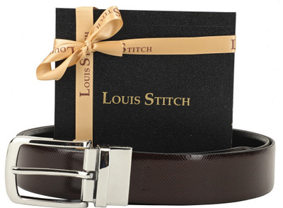 LOUIS STITCH Men Formal Brown Genuine Leather Reversible Belt, Reversible black and brown
LOUIS STITCH Men Formal Brown Genuine Leather Reversible Belt, Reversible black and brown