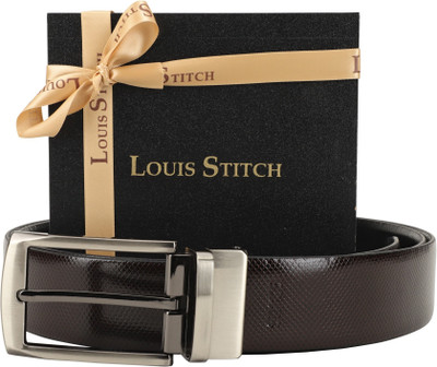 LOUIS STITCH Men Formal Brown Genuine Leather Reversible Belt, Reversible black and brown
LOUIS STITCH Men Formal Brown Genuine Leather Reversible Belt, Reversible black and brown