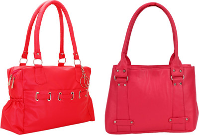 Lady bar Hand-held Bag(Red, Pink), Pink;red