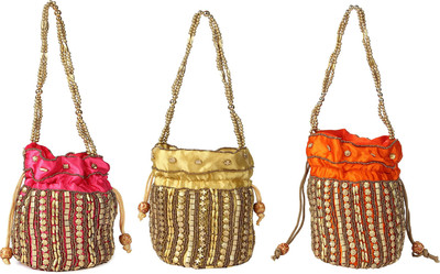 SUVASANA Jaipur Women Handmade Festive Multicolor Wedding Gift Potli Potli(Gold, Orange)
SUVASANA Jaipur Women Handmade Festive Multicolor Wedding Gift Potli Potli(Gold, Orange)