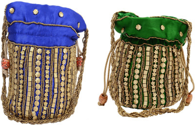 SUVASANA Jaipur Women Handmade Festive Multicolor Wedding Gift Potli Potli(Blue)
SUVASANA Jaipur Women Handmade Festive Multicolor Wedding Gift Potli Potli(Blue)