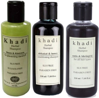 Khadi Herbal Shampoo Tri Pack: Neem & Aloevera, Shikakai & Honey, Amla & Bhringraj (SLS & Paraben Free) 630 ML(630 ml)
Khadi Herbal Shampoo Tri Pack: Neem & Aloevera, Shikakai & Honey, Amla & Bhringraj (SLS & Paraben Free) 630 ML(630 ml)