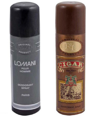 Lomani -POUR HOMME PARIS,CIGAR Deodorant Spray - For Men & Women(400 ml, Pack of 2)
Lomani -POUR HOMME PARIS,CIGAR Deodorant Spray - For Men & Women(400 ml, Pack of 2)