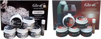 Glow Right (DIAMOND FACIAL KIT 300g With GRAPES & WINE FACIAL KIT 300g) 600 g(Set of 6)
Glow Right (DIAMOND FACIAL KIT 300g With GRAPES & WINE FACIAL KIT 300g) 600 g(Set of 6)