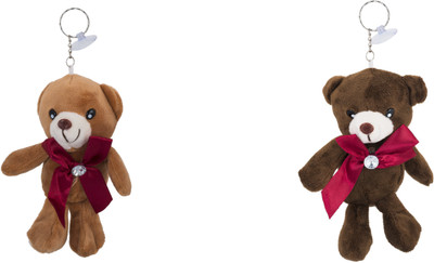 Shubheksha Combo of 2 Cute Teddy Bear with Vacuum Cup (Brown) Key Chain