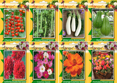 Airex Tomato Cherry, Snake Gourd, White Long Brinjal, Banga, Cosmos Mixed, Orange Cosmos, Portulaca Mixed and Gaillardia Double Red Seed + Humic Acid Fertilizer (For Growth of All Plant and Better Responce) + 15 gm Humic Acid + Pack Of 30 Seeds * 7 Per Pa
Airex Tomato Cherry, Snake Gourd, White Long Brinjal, Banga, Cosmos Mixed, Orange Cosmos, Portulaca Mixed and Gaillardia Double Red Seed + Humic Acid Fertilizer (For Growth of All Plant and Better Responce) + 15 gm Humic Acid + Pack Of 30 Seeds * 7 Per Pa