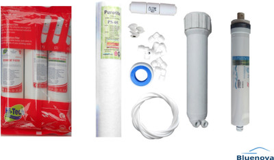 Bluenova 1 Year RO service Kit with Hi-Tech Inline set, Hi-tech 80 GPD membrane, Bowl, Housing (MH), Spun and Other Accessories Solid Filter Cartridge(5, Pack of 11)
Bluenova 1 Year RO service Kit with Hi-Tech Inline set, Hi-tech 80 GPD membrane, Bowl, Housing (MH), Spun and Other Accessories Solid Filter Cartridge(5, Pack of 11)