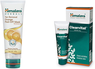 Himalaya ten removal orange peel of mask, clearvital face cream(Set of 2)