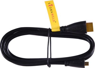 Signaweld M HDMI Cable(Compatible with Camera, Laptop, Mobile, Black)