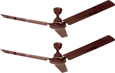 Four Star FABIA Brown 1200mm - Pack Of 2 3 Blade Ceiling Fan(BROWN, Pack of 2)