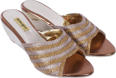Indirang Women White Wedges