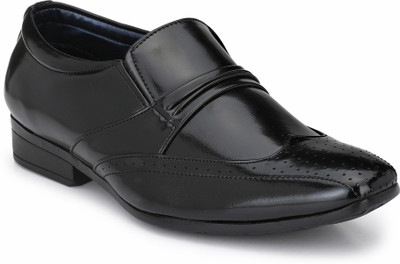 BIG JUNIOR Party Wear Black Formal Shoes Slip On For Men(Black