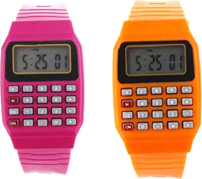 Faas combo calculator pink orange Watch - For Boys & Girls