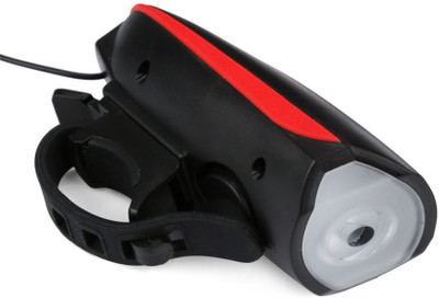 FurMito Bicycle USB Rechargeable Head Light and Multi Sound Bell(Black, Red)