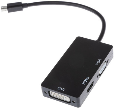 Microware MINI DP TO 3IN1 HDMI Cable(Compatible with TV, MONITER, LAPTOP, Black)