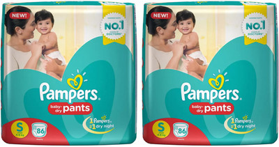 Pampers BABY DRY PANTS, SIZE SMALL, 86 Pcs. PACK, SET OF 2 PACKS, FOR BABY WEIGHT 4-8 Kgs. - S(172 Pieces)
Pampers BABY DRY PANTS, SIZE SMALL, 86 Pcs. PACK, SET OF 2 PACKS, FOR BABY WEIGHT 4-8 Kgs. - S(172 Pieces)
