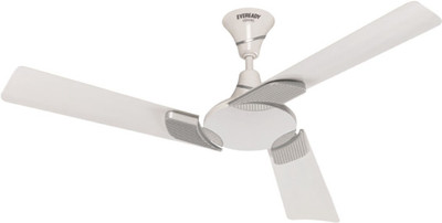 Eveready Eenvee 3 Blade Ceiling Fan(White Silver, Pack of 1), Silver;white