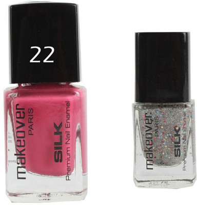 Makeover Professional Nail Paint Combo Glaze-Pink-22 , Sparking-Silver-33 (9 ml, Pack of 2) Multi(Pack of 2)
Makeover Professional Nail Paint Combo Glaze-Pink-22 , Sparking-Silver-33 (9 ml, Pack of 2) Multi(Pack of 2)