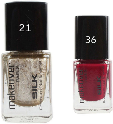 Makeover Professional Nail Paint Combo Hot-Silk-Golden-21 , Dark-Magneta-36 (9 ml, Pack of 2) Multi(Pack of 2)
Makeover Professional Nail Paint Combo Hot-Silk-Golden-21 , Dark-Magneta-36 (9 ml, Pack of 2) Multi(Pack of 2)