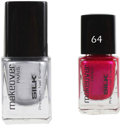 Makeover Professional Nail Paint Combo Hot-Silk-Silver-14 , Velvet-wine-64 (9 ml, Pack of 2) Multi(Pack of 2)
Makeover Professional Nail Paint Combo Hot-Silk-Silver-14 , Velvet-wine-64 (9 ml, Pack of 2) Multi(Pack of 2)