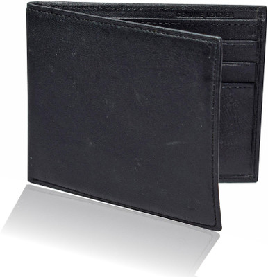 Shockyfi Men Black Genuine Leather Wallet(4 Card Slots)